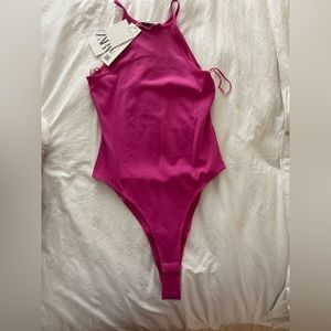 ZARA- hot pink bodysuit size small